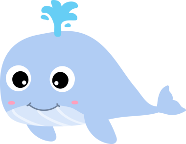 şirin karikatür balinası, vektör, illüstrasyon