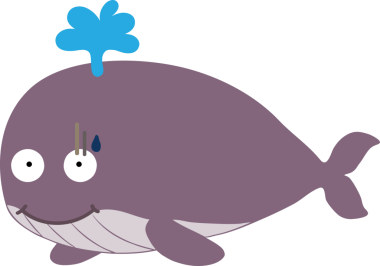 Mor kuyruklu şirin bir balina.