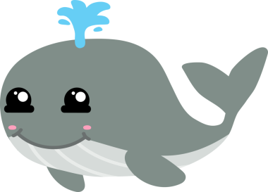 Gülen sevimli bir balina.