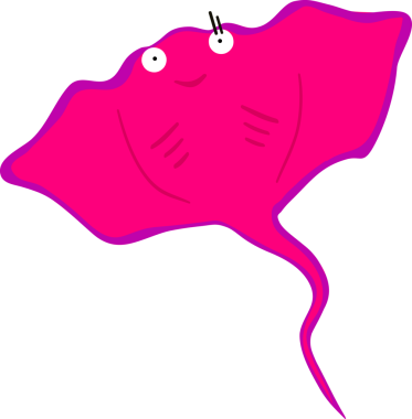 Şirin vatoz karikatür, balık deniz hayvanı.