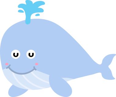 Mavi balina vektörlü şirin balina