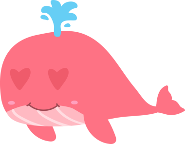 Vektör çizimi, beyaz arka planda izole edilmiş şirin balina karikatürü.