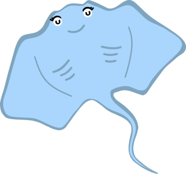 Şirin vatoz karikatür, balık deniz hayvanı.