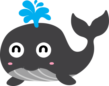 Sevimli balina, illüstrasyon, beyaz arka plan vektör.