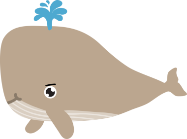 Balina çizgi film ikonu. vektör illüstrasyonu