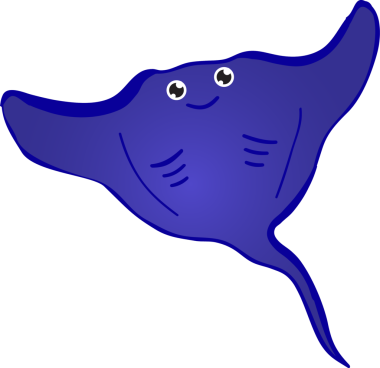 Şirin vatoz karikatür, balık deniz hayvanı.