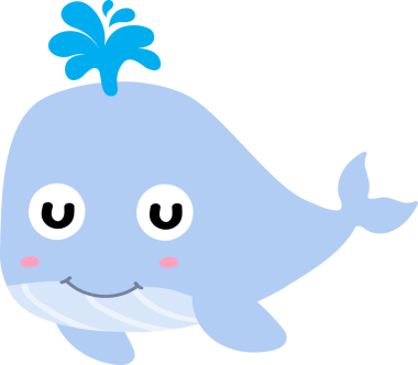 şirin balina, vektör çizimi, renk çizimi