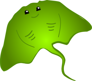 Şirin vatoz karikatür, balık deniz hayvanı.