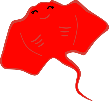 Şirin vatoz karikatür, balık deniz hayvanı.