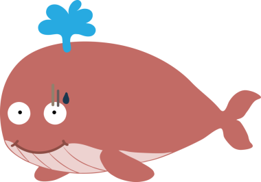 Büyük gözlü şirin karikatür balığı, vektör çizimi.