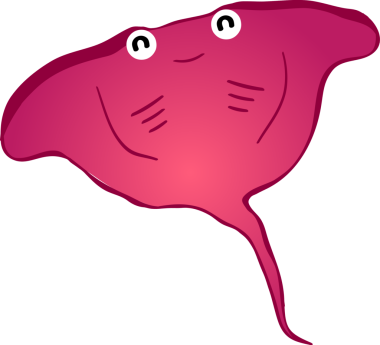 Şirin vatoz karikatür, balık deniz hayvanı.