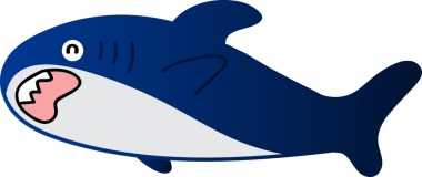 Açık dişli mavi balina, illüstrasyon, beyaz arka planda vektör