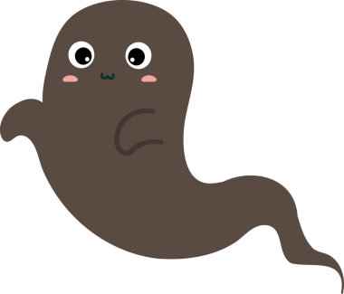 Bir hayaletin şirin bir karikatürü. vektör resmi