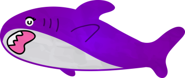 Şirin mor balina çizgi filminin vektör çizimi