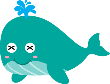 Mavi balinalı komik balinanın vektör çizimi