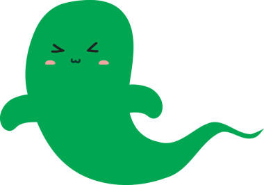 Bir hayaletin düz renkli karikatürü