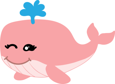 beyaz arkaplanda resimli şirin balina çizgi filmi