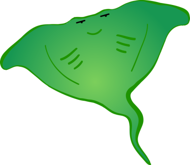 Şirin vatoz karikatür, balık deniz hayvanı.