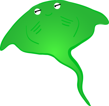 Şirin vatoz karikatür, balık deniz hayvanı.