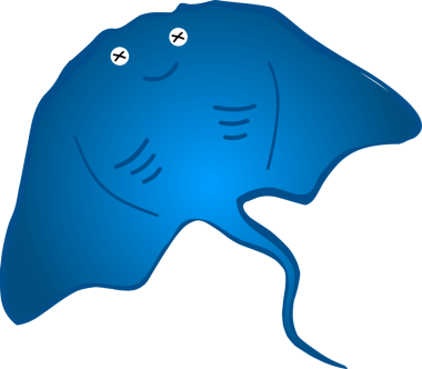 Şirin vatoz karikatür, balık deniz hayvanı.