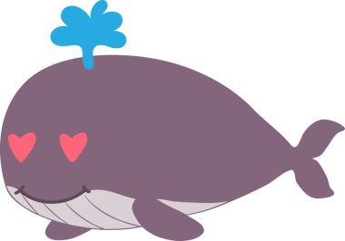 Tatlı balina çizgi filmi, deniz hayvanı.