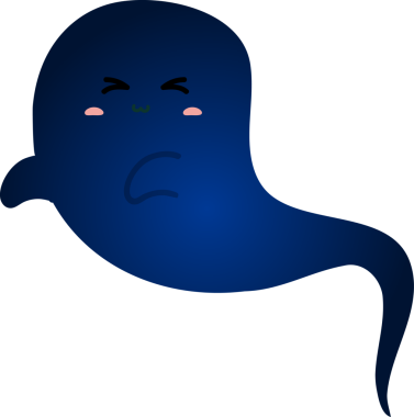 Beyaz arka planda sevimli mavi canavar