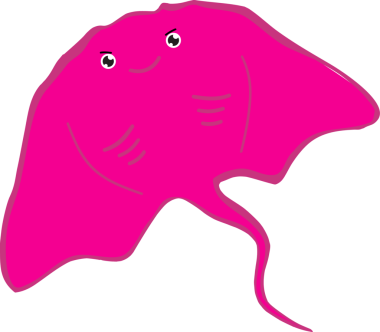 Şirin vatoz karikatür, balık deniz hayvanı.