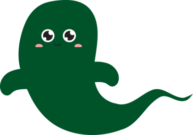 Çizgi film karalaması sevimli yeşil canavar