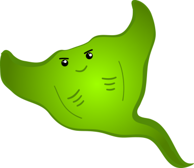 Şirin vatoz karikatür, balık deniz hayvanı.