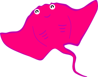 Şirin vatoz karikatür, balık deniz hayvanı.