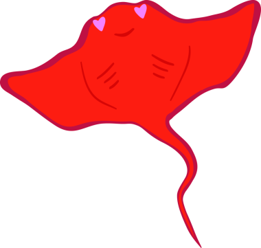 Şirin vatoz karikatür, balık deniz hayvanı.