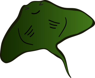 Şirin vatoz karikatür, balık deniz hayvanı.