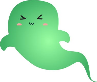 Beyaz arka planda sevimli bir hayalet çizgi film karakteri. Kawaii kawaii karakterinin vektör çizimi.