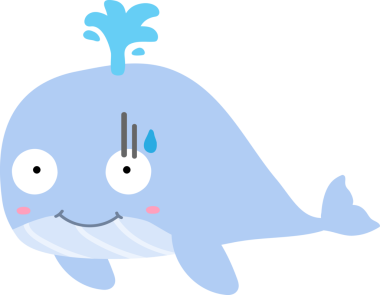 sevimli balina çizgi film illüstrasyon