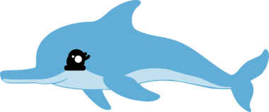 Yunus hayvan, karikatür hayvan vektör simgesi