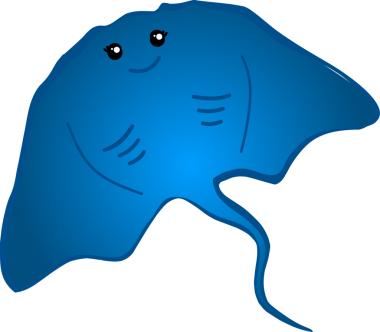 Şirin vatoz karikatür, balık deniz hayvanı.