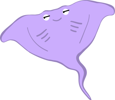 Şirin vatoz karikatür, balık deniz hayvanı.