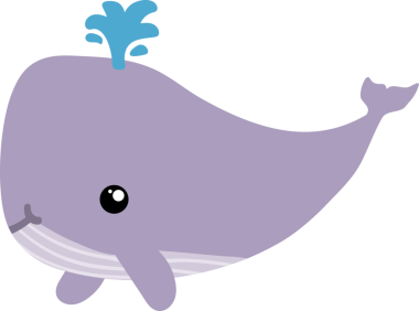 Çizgi film balinasının vektör çizimi