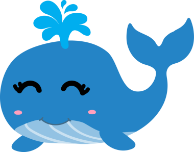 Mavi balina vektör resimli şirin mavi balina.