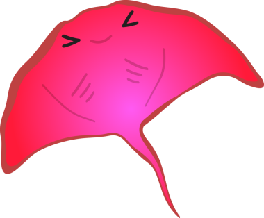 Şirin vatoz karikatür, balık deniz hayvanı.