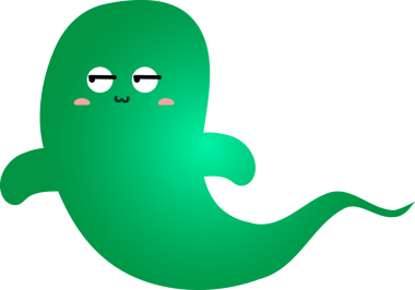 şirin yeşil hayalet, illüstrasyon, beyaz arkaplanda vektör