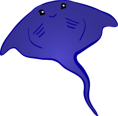 Şirin vatoz karikatür, balık deniz hayvanı.