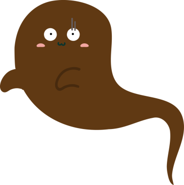 Kahverengi hayalet çizgi filmi. beyaz arkaplanda izole