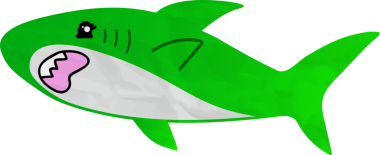 Yeşil yapraklı şirin balina, illüstrasyon, vektör, simge