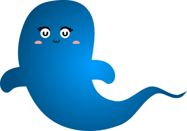 Sevimli çizgi hayalet vektör çizim