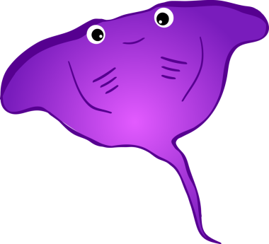 Şirin vatoz karikatür, balık deniz hayvanı.