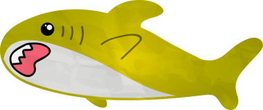 beyaz arka planda izole edilmiş mutlu balık çizgi filmi