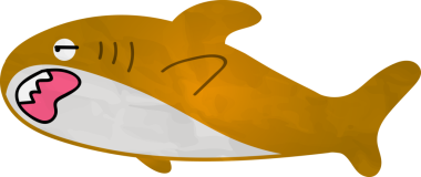 Çizgi film komik balığı. vektör illüstrasyonu