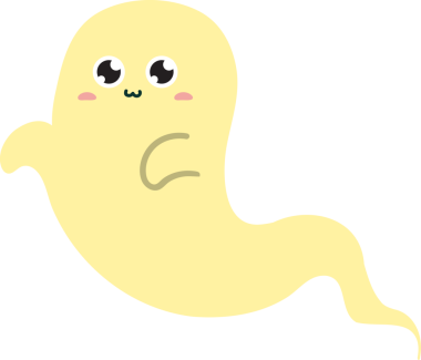 hayalet karikatür, illüstrasyon, beyaz arkaplanda vektör.