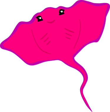 Şirin vatoz karikatür, balık deniz hayvanı.